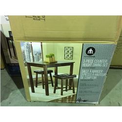 HOME TRENDS COUNTER HEIGHT DINING SET WALNUT FINISH