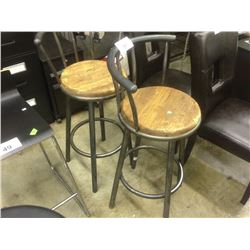 PAIR OF BAR HEIGHT STOOLS