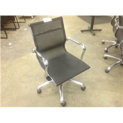 BLACK CHROME EURO STYLE MID BACK TILTER CHAIR