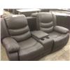 Image 2 : BROWN LEATHER 2 SEAT THEATER CHAIRS S2