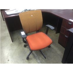 ORANGE MESH BACK TASK CHAIR