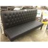 Image 1 : BLACK LEATHER 6' TUFTED BACK BENCH STYLE RECEPTION CHAIR