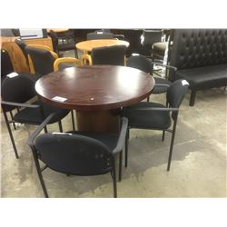 42" MAHOGANY ROUND CONFERENCE TABLE