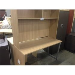 TEAK 41/2' COMPUTER DESK C/W HUTCH