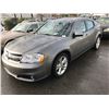 Image 1 : 2013 DODGE AVENGER SXT, 4 DOOR SEDAN, GREY, VIN # 1C3CDZCB5DN502423