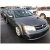 Image 2 : 2013 DODGE AVENGER SXT, 4 DOOR SEDAN, GREY, VIN # 1C3CDZCB5DN502423