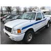Image 1 : 2003 FORD RANGER, 2 DOOR PU, WHITE, VIN # 1FTYR44V23PB17631