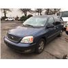 Image 1 : 2006 FORD FREESTAR ADVANCE TRAC SEL, PASS VAN, BLUE, VIN # 2FMZA56216BA63685
