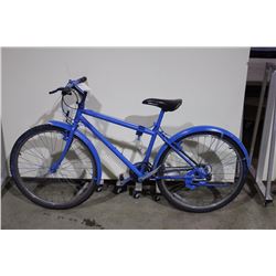 2 BIKES: BLUE NO NAME CRUSE BIKE & BLACK NO NAME FRONT SUSPENSION MOUNTAIN BIKE