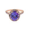 Image 1 : 14K Rose Gold 4.36ct Tanzanite and Diamond Ring