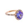 Image 2 : 14K Rose Gold 4.36ct Tanzanite and Diamond Ring