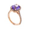 Image 3 : 14K Rose Gold 4.36ct Tanzanite and Diamond Ring