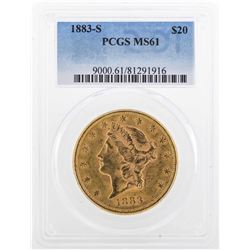 1883-S $20 Liberty Head Double Eagle Gold Coin PCGS MS61