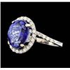 Image 1 : 14KT White Gold 5.13ct Tanzanite and Diamond Ring