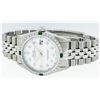 Image 9 : Rolex Mens Stainless Steel Emerald and Diamond Datejust Wristwatch