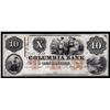 Image 1 : 1852 $10 Columbia Bank Obsolete Bank Note