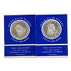 Image 2 : Set of (2) 1970 Republic of Panama 5 Balboas Silver Coins