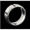 Image 3 : Mens 14K Brushed White Gold 0.90ctw Black Diamond Wedding Ring