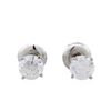 Image 1 : 14KT White Gold 1.17ctw Diamond Stud Earrings
