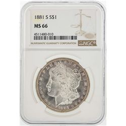 1881-S $1 Morgan Silver Dollar Coin NGC MS66