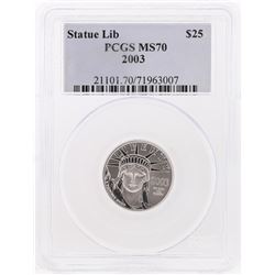 2003 $25 American Platinum Eagle Coin PCGS MS70