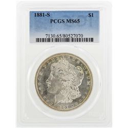 1881-S $1 Morgan Silver Dollar Coin PCGS MS65
