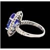 Image 3 : 14KT White Gold 6.13ct Tanzanite and Diamond Ring