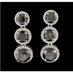 14KT White Gold 11.88ctw Black Diamond Earrings