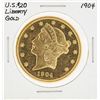 Image 1 : 1904 $20 Liberty Head Double Eagle Gold Coin