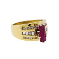 14KT Yellow Gold 1.25ct Ruby and Diamond Ring