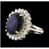 Image 1 : 14KT White Gold 8.24ct Sapphire and Diamond Ring