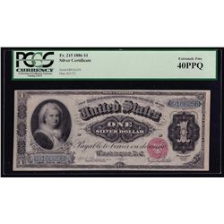 1886 $1 Silver Certificate PCGS Extremely Fine 40PPQ