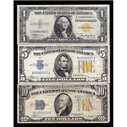 Set of 1934A-1935A $1/$5/$10 Emergency North Africa Notes