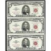 Image 1 : Lot of (3) 1963 $5 Red Seal Legal Tender Notes