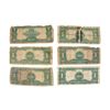 Image 2 : Set of 1899 $2 Mini Porthole & (5) $1 Black Eagle Silver Certificate Notes - Dam