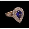 Image 1 : 14KT White Gold 1.46ct Tanzanite and Diamond Ring