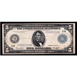 1914 $5 Large Size Federal Reserve Note