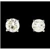 Image 1 : 14KT White Gold 1.12ctw Diamond Earrings
