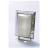 Image 1 : HOLOPHAN, Paris - Tisch-/Wandleuchte, - Metall, Aluminium, Glas. Hochrechteckige Form auf runde...
