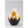 Image 1 : CRISTALLERIES DE COMPIEGNE, Oise - Vase, - farbloses Glas. Innen- und Außenüberfang mit farbige...