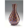 Image 1 : BAROVIER & TOSO, Murano - Vase Striato, - farbloses Glas mit spiralförmig aufgeschmolzenen, far...