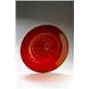 Image 1 : VENINI & C., Murano - Schale, - rotes Glas, Spiegel sternförmig gemuldet. Min. Kratzer. Ø 36 cm...