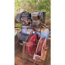 Schrader / Napa Air Compressor w/ 2 Hose Reels, 30 Gallon 8HP