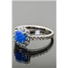 Image 1 : Sterling Silver and Blue Opal Halo Ring