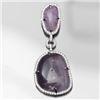 Image 1 : Sterling Silver and Synthetic Purple Stone Drop Pendant