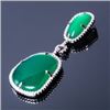 Image 1 : Sterling Silver CZ and Green Stone Pendant