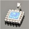 Image 1 : Sterling Silver and Synthetic Blue Opal Pendant