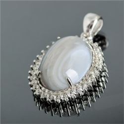 Sterling Silver and Blue Lace Pendant