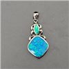 Image 1 : Sterling Silver Synthetic Blue Opal Pendant