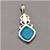 Image 2 : Sterling Silver Synthetic Blue Opal Pendant